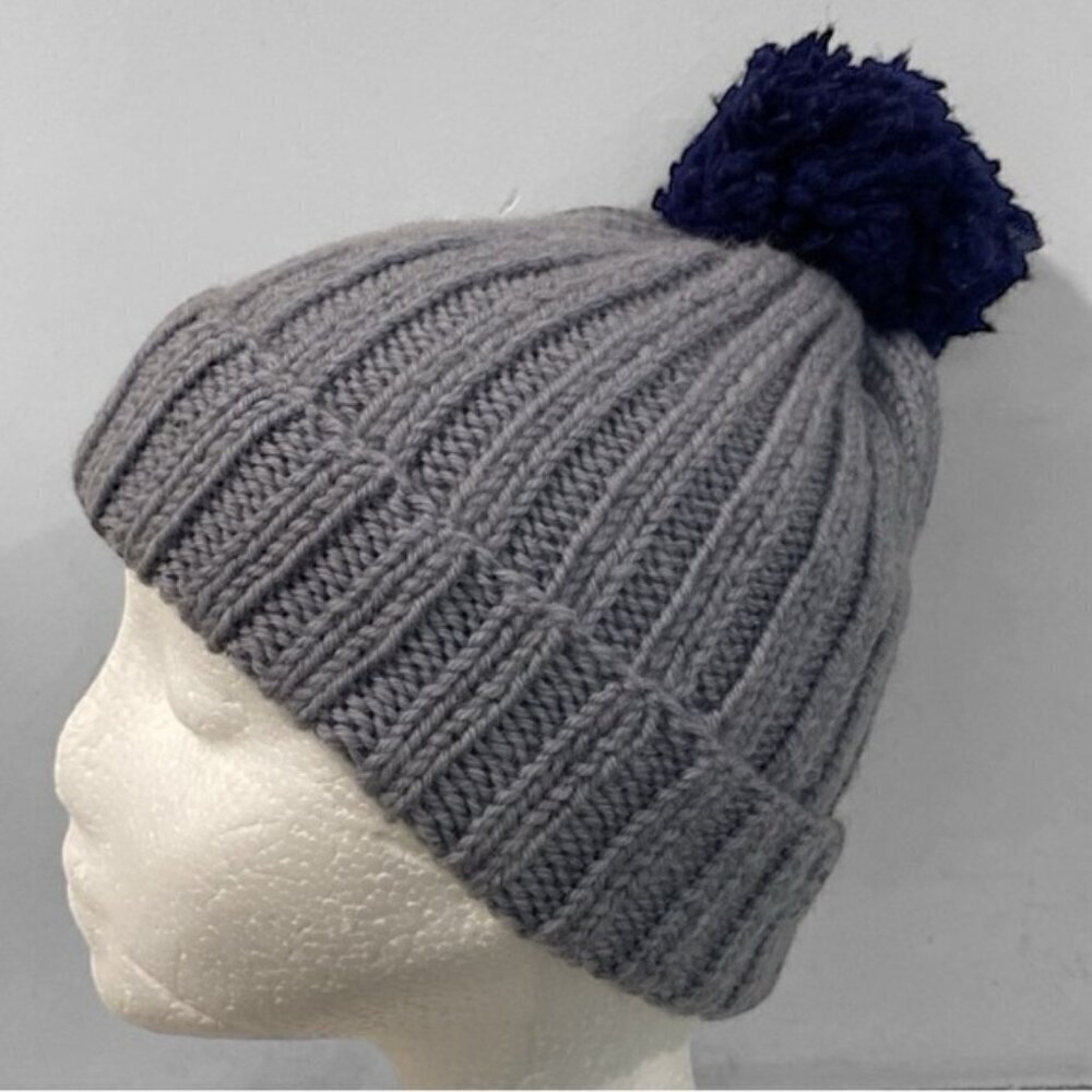 Cottle Grey Ribbed knit cap hat beanie